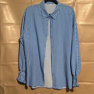 Classic Blue and White Striped Shirt
